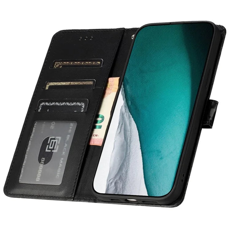 For Samsung Galaxy A15 5G Case PU Leather Crocodile Texture Phone Cover Wallet Stand Shell with Strap