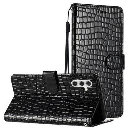 For Samsung Galaxy A15 5G Case PU Leather Crocodile Texture Phone Cover Wallet Stand Shell with Strap