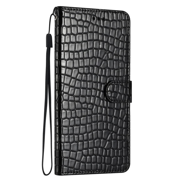 For Samsung Galaxy A15 5G Case PU Leather Crocodile Texture Phone Cover Wallet Stand Shell with Strap