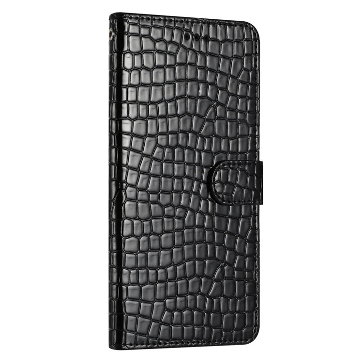 For Samsung Galaxy A15 5G Case PU Leather Crocodile Texture Phone Cover Wallet Stand Shell with Strap