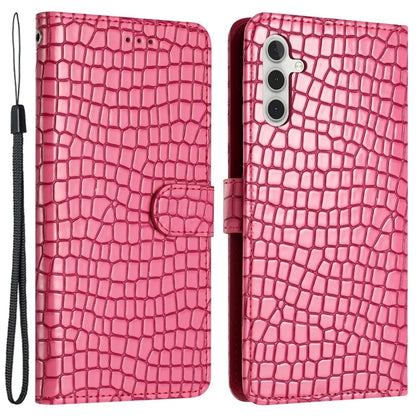 For Samsung Galaxy A15 5G Case PU Leather Crocodile Texture Phone Cover Wallet Stand Shell with Strap