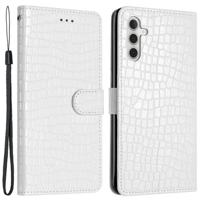 For Samsung Galaxy A15 5G Case PU Leather Crocodile Texture Phone Cover Wallet Stand Shell with Strap
