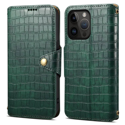 For iPhone 14 Pro Max Case Crocodile Texture Phone Cover with Wallet Stand