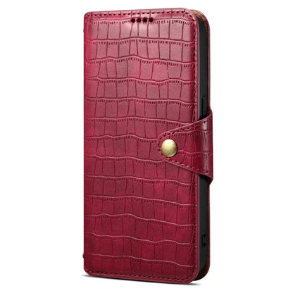 For iPhone 15 Pro Max Leather Case Crocodile Texture Phone Wallet Cover