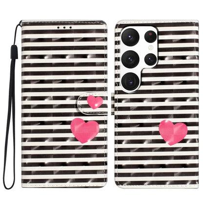 For Samsung Galaxy S22 Ultra 5G Leather Case 3D Pattern Printed Cellphone Stand Cover