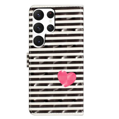 For Samsung Galaxy S22 Ultra 5G Leather Case 3D Pattern Printed Cellphone Stand Cover