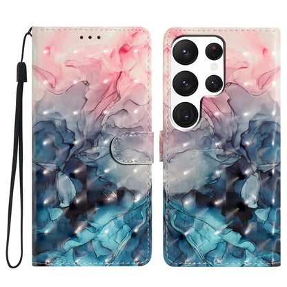 For Samsung Galaxy S22 Ultra 5G Leather Case 3D Pattern Printed Cellphone Stand Cover