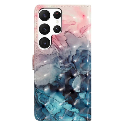 For Samsung Galaxy S22 Ultra 5G Leather Case 3D Pattern Printed Cellphone Stand Cover