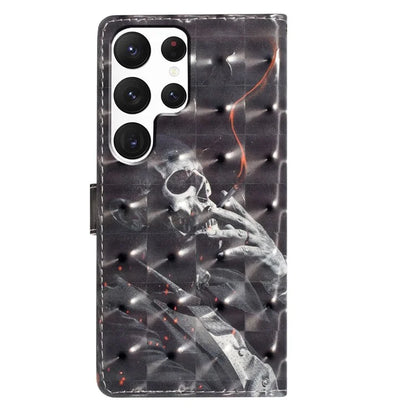 For Samsung Galaxy S22 Ultra 5G Leather Case 3D Pattern Printed Cellphone Stand Cover