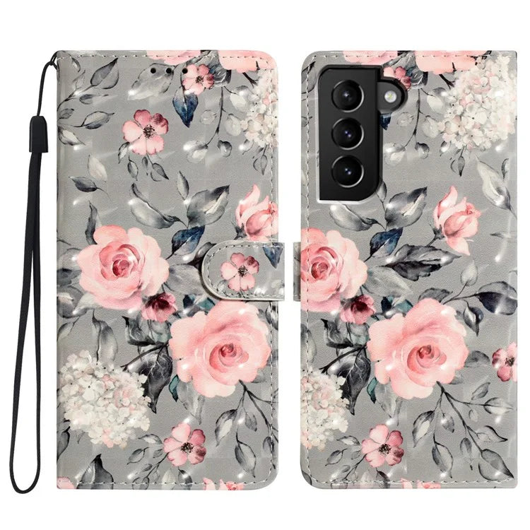 For Samsung Galaxy S22+ 5G Case 3D Pattern Printed Leather Wallet Phone Cover