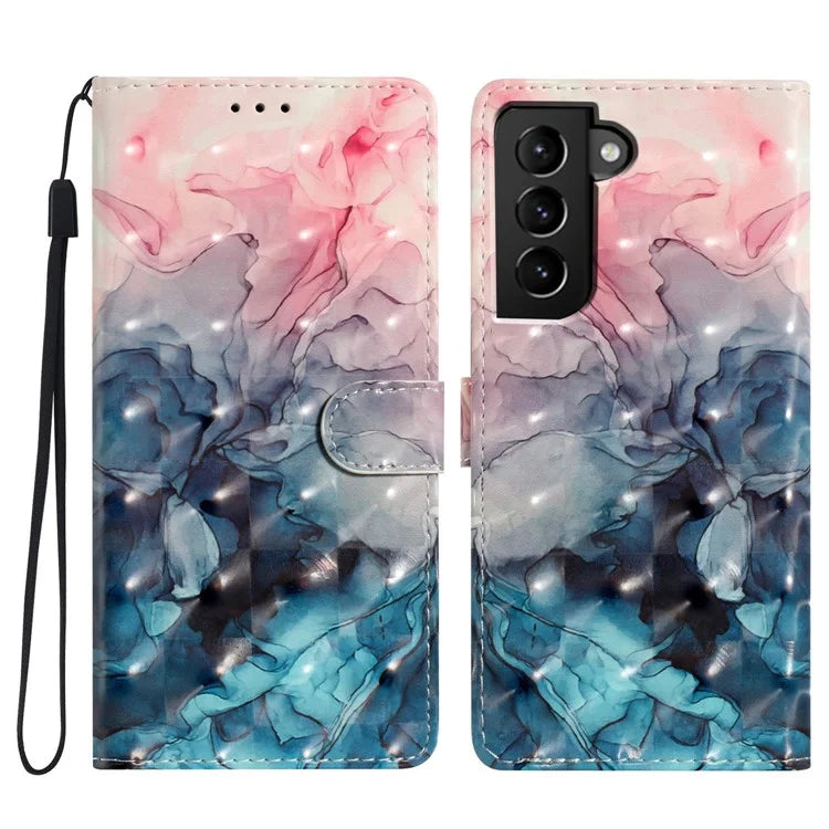 For Samsung Galaxy S22+ 5G Case 3D Pattern Printed Leather Wallet Phone Cover