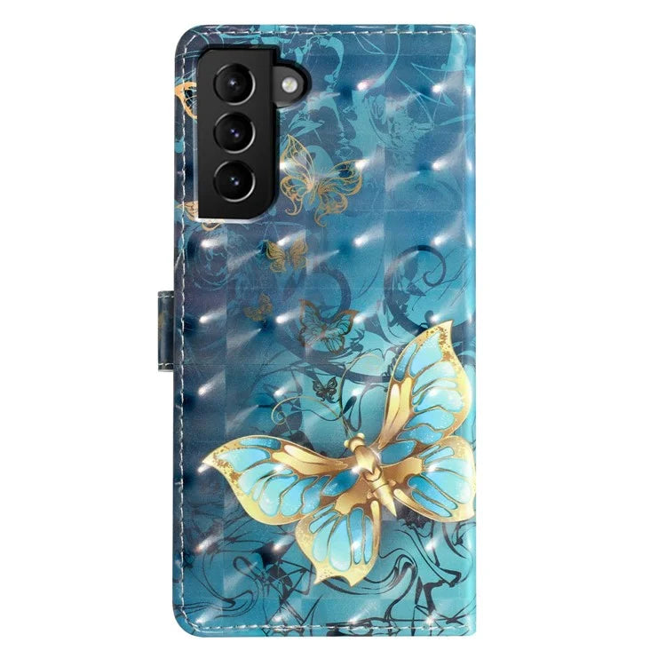 For Samsung Galaxy S22+ 5G Case 3D Pattern Printed Leather Wallet Phone Cover
