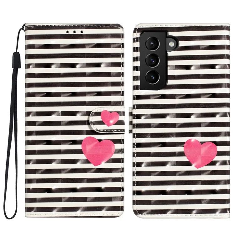 For Samsung Galaxy S22+ 5G Case 3D Pattern Printed Leather Wallet Phone Cover