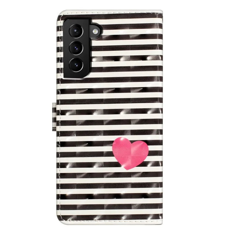 For Samsung Galaxy S22+ 5G Case 3D Pattern Printed Leather Wallet Phone Cover
