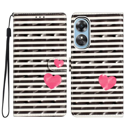 For Oppo A17 4G Leather Case 3D Pattern Printing Phone Cover with Wallet