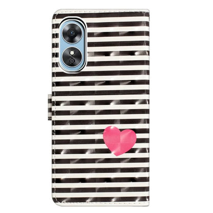 For Oppo A17 4G Leather Case 3D Pattern Printing Phone Cover with Wallet