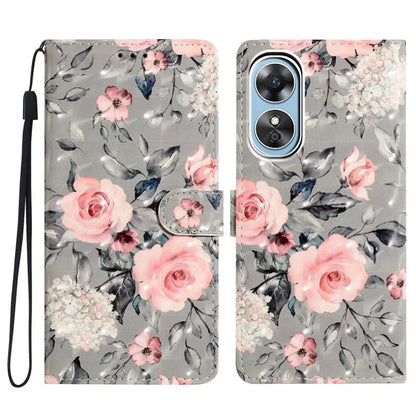 For Oppo A17 4G Leather Case 3D Pattern Printing Phone Cover with Wallet