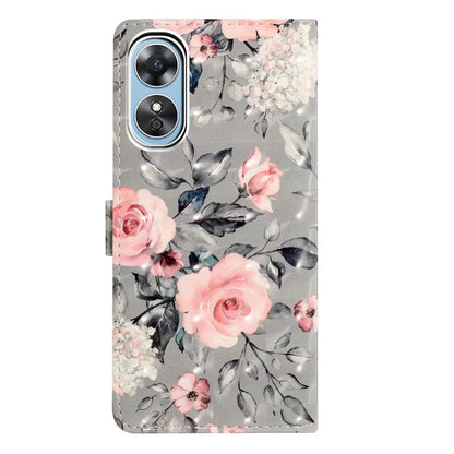For Oppo A17 4G Leather Case 3D Pattern Printing Phone Cover with Wallet