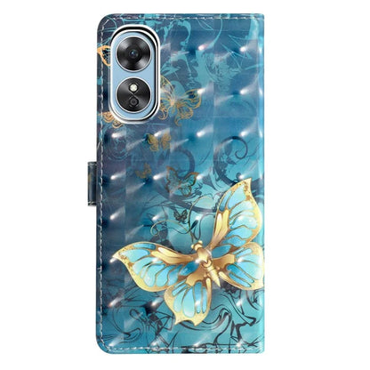 For Oppo A17 4G Leather Case 3D Pattern Printing Phone Cover with Wallet