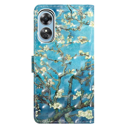 For Oppo A17 4G Leather Case 3D Pattern Printing Phone Cover with Wallet