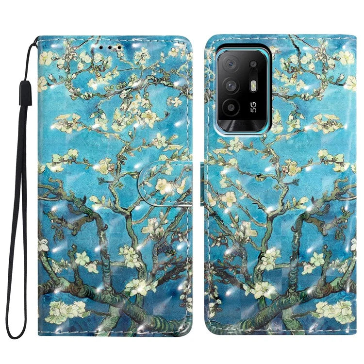 For Oppo A94 5G Case Wallet 3D Pattern Printing Leather Stand Cover