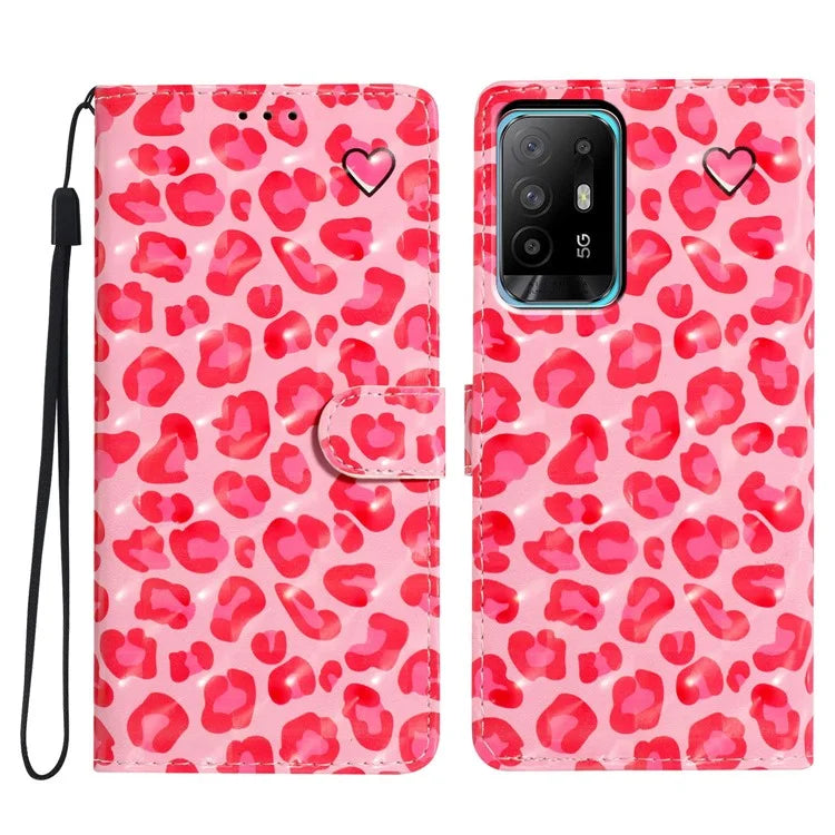 For Oppo A94 5G Case Wallet 3D Pattern Printing Leather Stand Cover