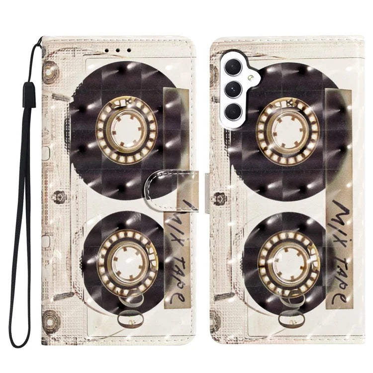 For Samsung Galaxy A24 4G (162.1 x 77.6 x 8.3mm) Case Wallet PU Leather 3D Pattern Cover