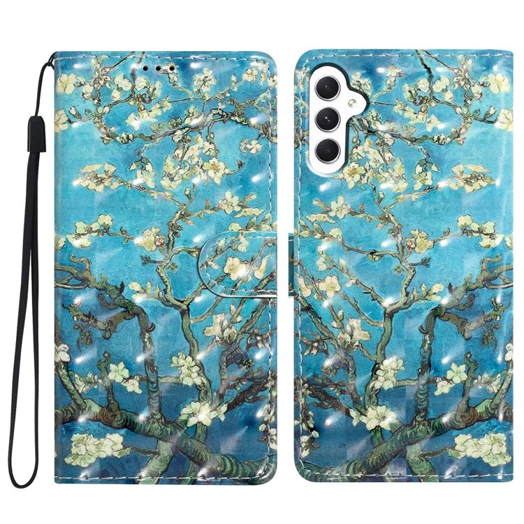 For Samsung Galaxy A24 4G (162.1 x 77.6 x 8.3mm) Case Wallet PU Leather 3D Pattern Cover