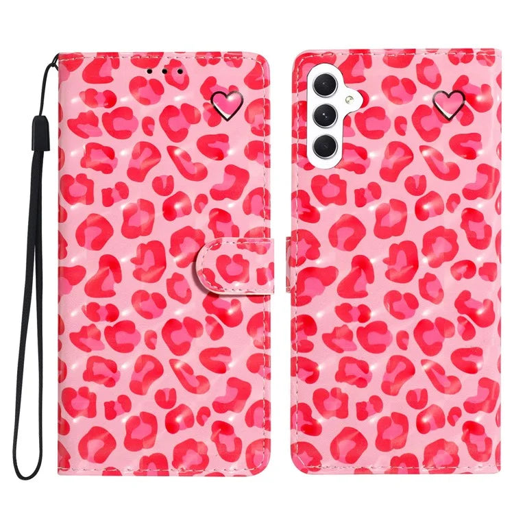 For Samsung Galaxy A24 4G (162.1 x 77.6 x 8.3mm) Case Wallet PU Leather 3D Pattern Cover
