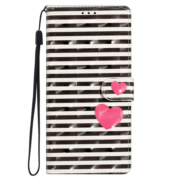 For Samsung Galaxy A04e 4G Case PU Leather 3D Pattern Stand Flip Phone Cover