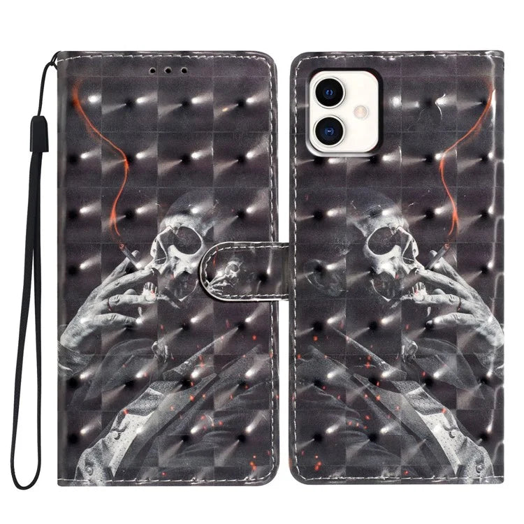 For Samsung Galaxy A04e 4G Case PU Leather 3D Pattern Stand Flip Phone Cover