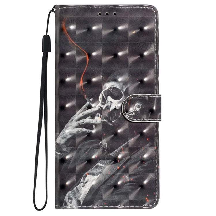 For Samsung Galaxy A04e 4G Case PU Leather 3D Pattern Stand Flip Phone Cover