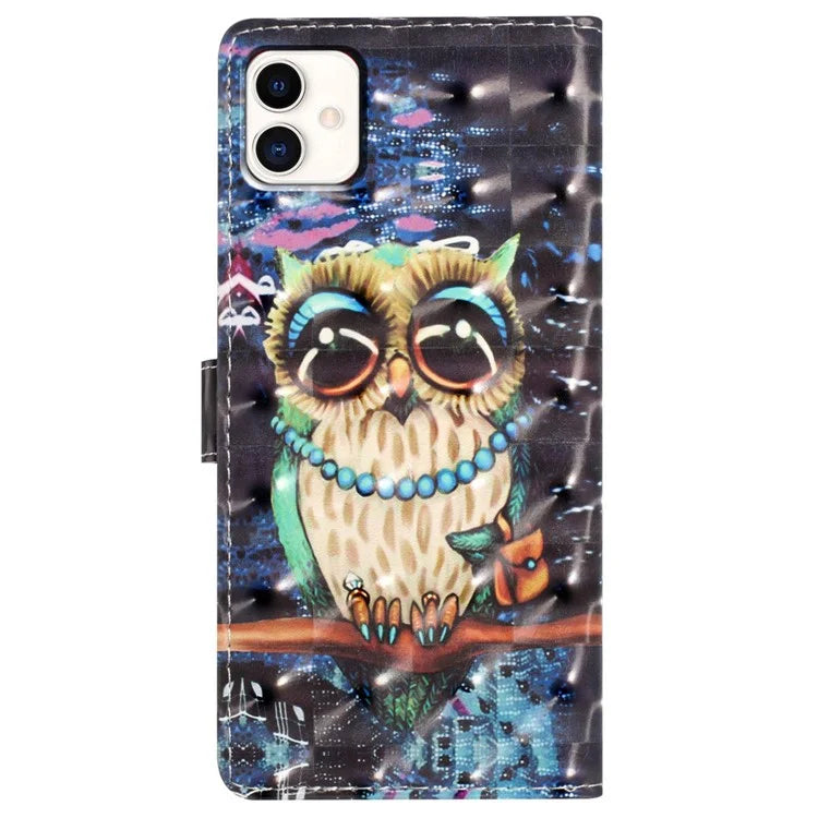 For Samsung Galaxy A04e 4G Case PU Leather 3D Pattern Stand Flip Phone Cover