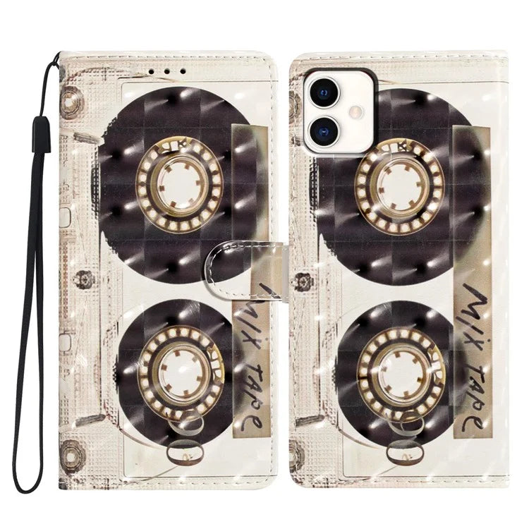 For Samsung Galaxy A04e 4G Case PU Leather 3D Pattern Stand Flip Phone Cover