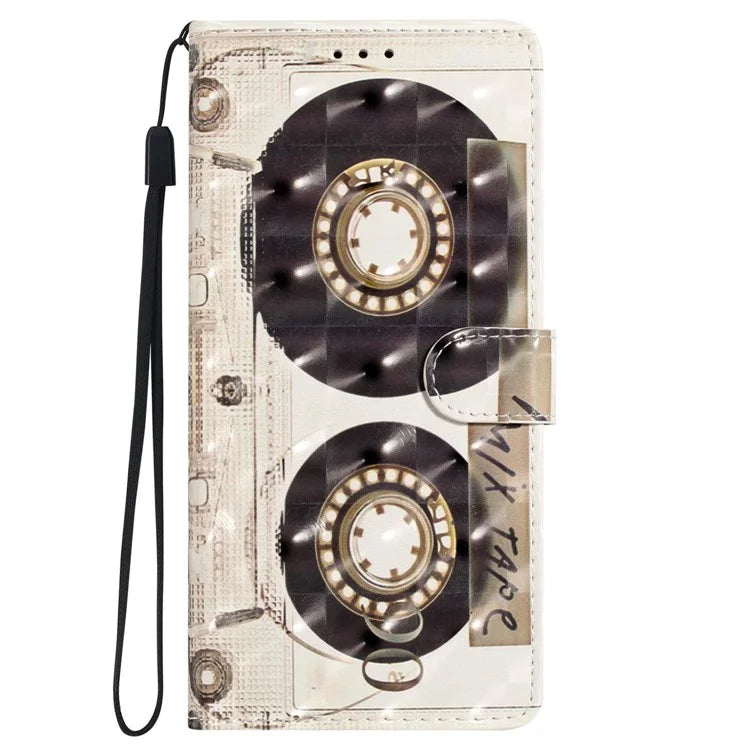 For Samsung Galaxy A04e 4G Case PU Leather 3D Pattern Stand Flip Phone Cover