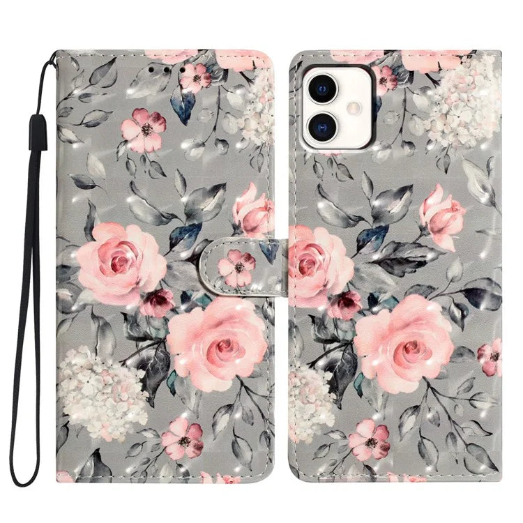 For Samsung Galaxy A04e 4G Case PU Leather 3D Pattern Stand Flip Phone Cover
