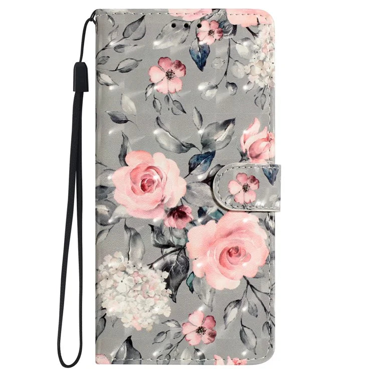 For Samsung Galaxy A04e 4G Case PU Leather 3D Pattern Stand Flip Phone Cover