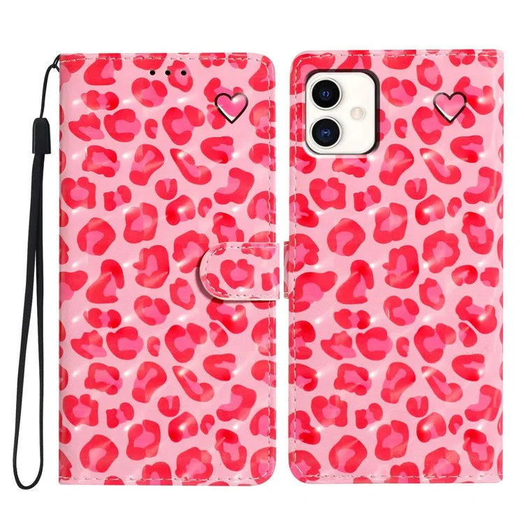 For Samsung Galaxy A04e 4G Case PU Leather 3D Pattern Stand Flip Phone Cover