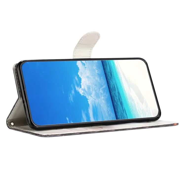 For Samsung Galaxy A04e 4G Case PU Leather 3D Pattern Stand Flip Phone Cover