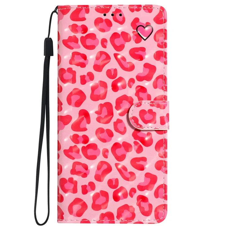 For Samsung Galaxy A04e 4G Case PU Leather 3D Pattern Stand Flip Phone Cover