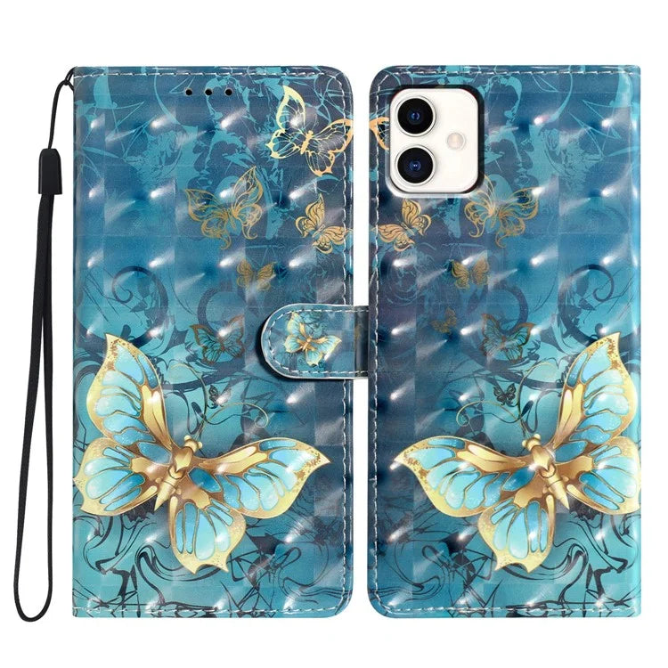 For Samsung Galaxy A04e 4G Case PU Leather 3D Pattern Stand Flip Phone Cover