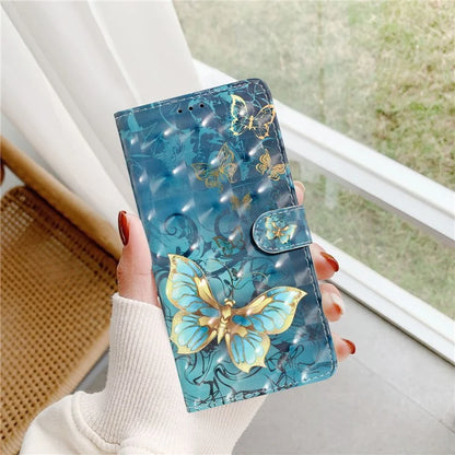 For Samsung Galaxy A04e 4G Case PU Leather 3D Pattern Stand Flip Phone Cover