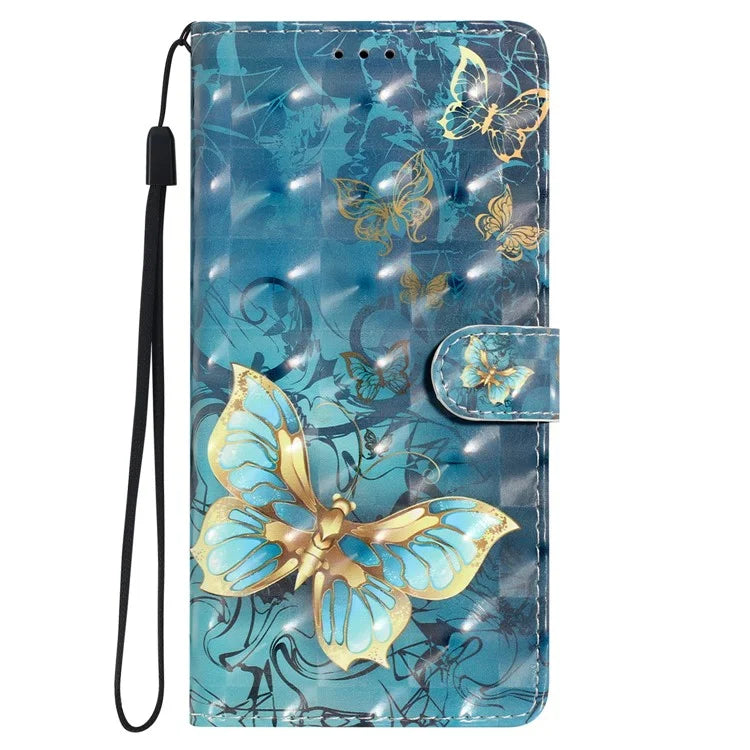For Samsung Galaxy A04e 4G Case PU Leather 3D Pattern Stand Flip Phone Cover