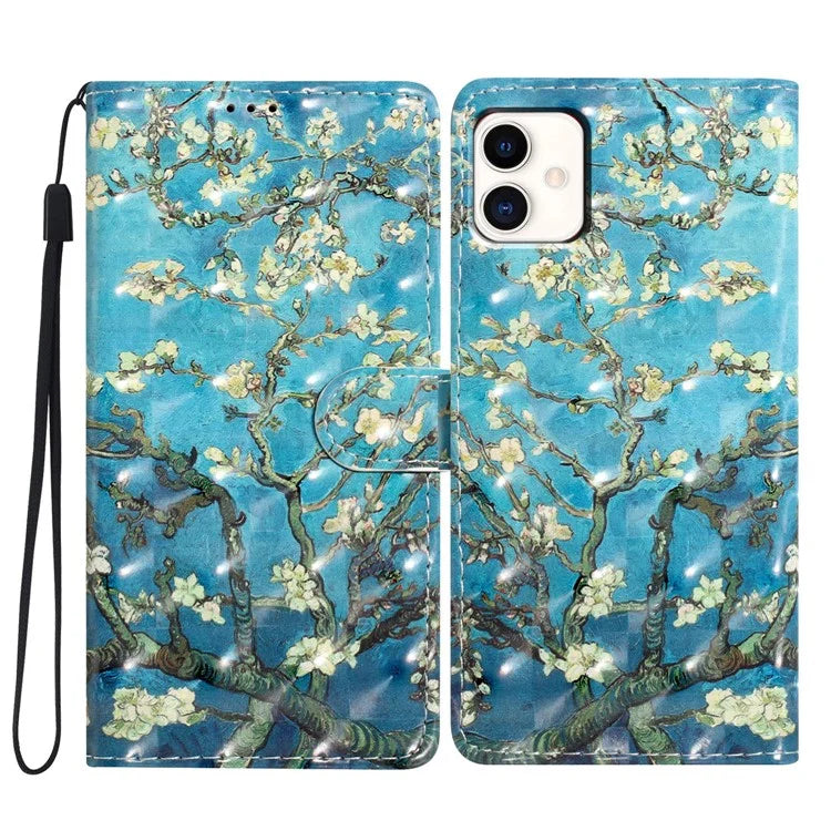For Samsung Galaxy A04e 4G Case PU Leather 3D Pattern Stand Flip Phone Cover