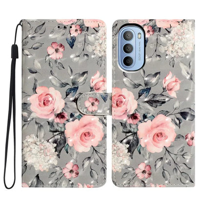 For Motorola Moto G52 4G Case PU Leather 3D Pattern Flip Shockproof Phone Cover