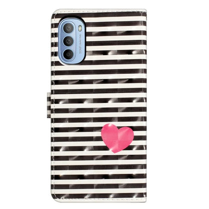 For Motorola Moto G52 4G Case PU Leather 3D Pattern Flip Shockproof Phone Cover