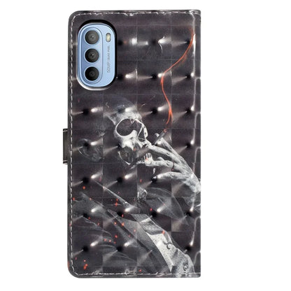 For Motorola Moto G52 4G Case PU Leather 3D Pattern Flip Shockproof Phone Cover
