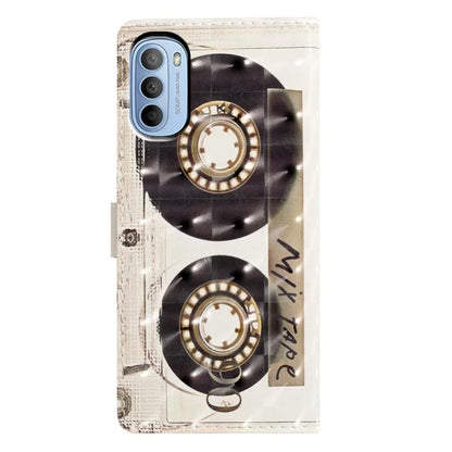 For Motorola Moto G52 4G Case PU Leather 3D Pattern Flip Shockproof Phone Cover