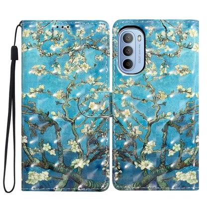 For Motorola Moto G52 4G Case PU Leather 3D Pattern Flip Shockproof Phone Cover