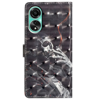 For Oppo A78 4G Case PU Leather Magnetic Closure 3D Pattern Phone Cover